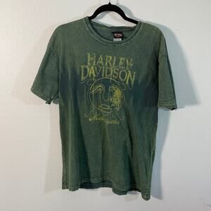 Harley-Davidson Ocala‎ Florida Graphic T-Shirt Men’s L Distressed Green Tee